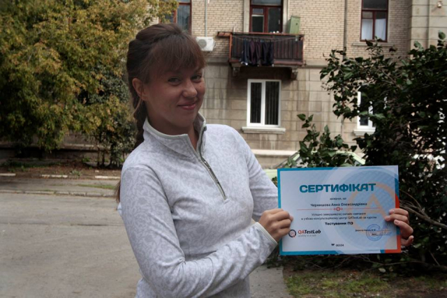 Training graduate with certificate